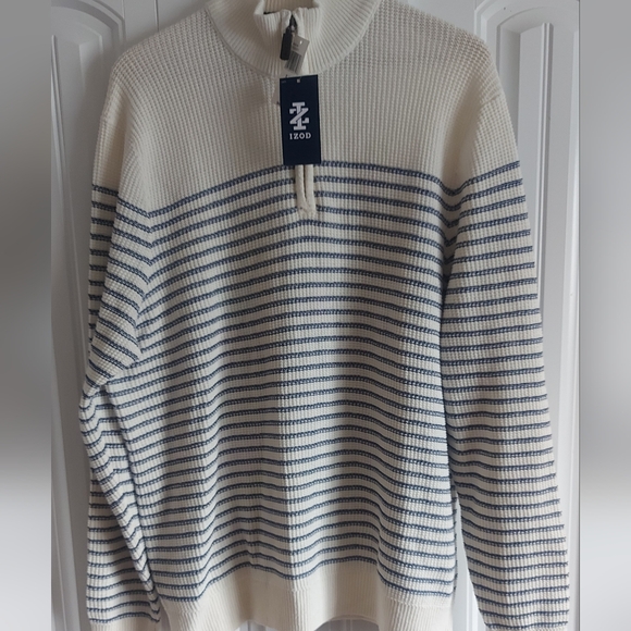 IZOD NWOT QUARTER ZIP PREMIUM SWEATER - Picture 7 of 10